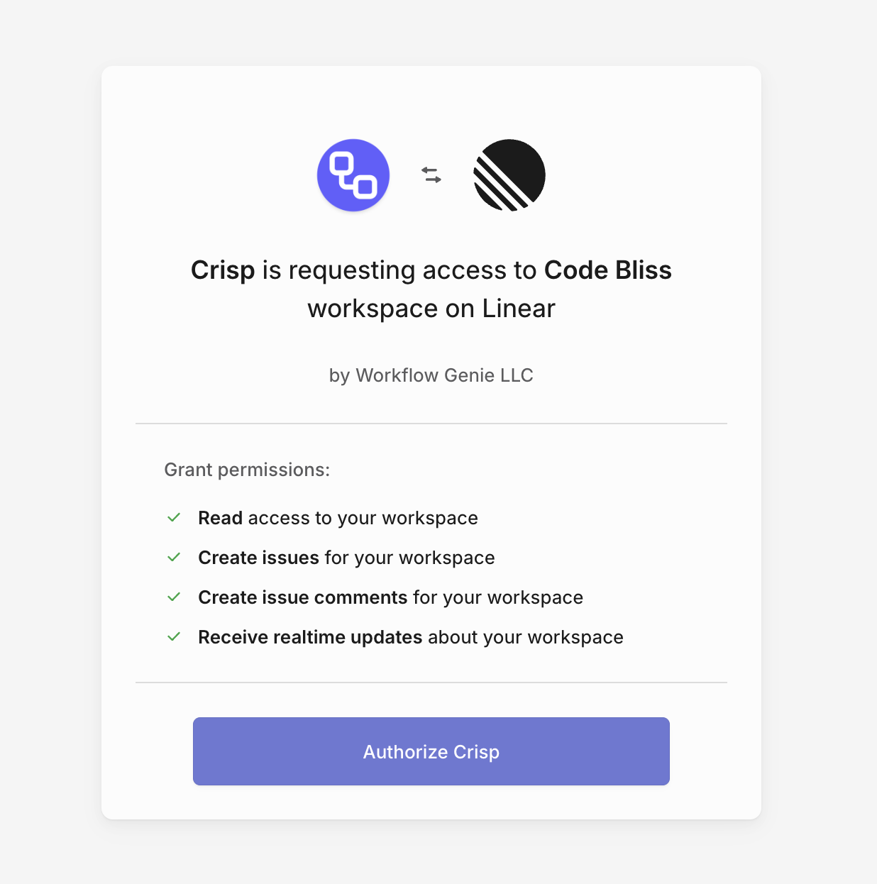 Linear OAuth Authorization